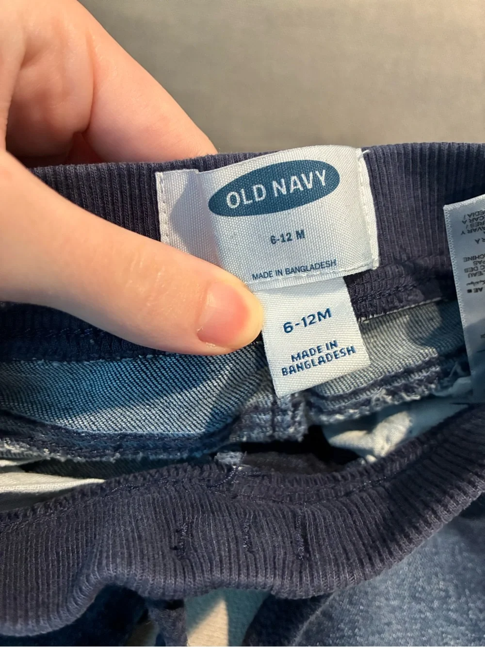 Old Navy Navy and Light Blue Baby Skinny Jeans with Knit Waistband